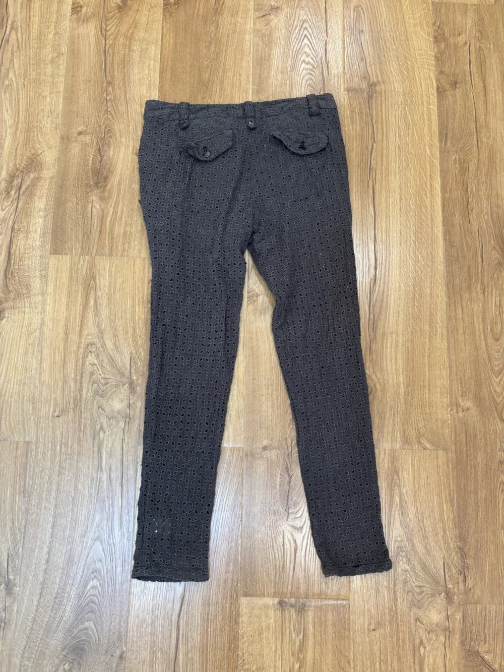 Free People Straight Leg Eyelet Pants